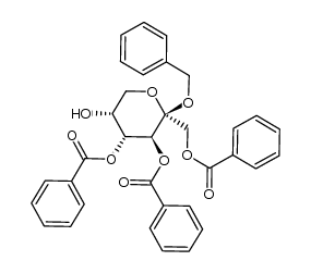 benzyl 1,3,4-tri-O-benzoyl-β-D-fructopyranoside结构式