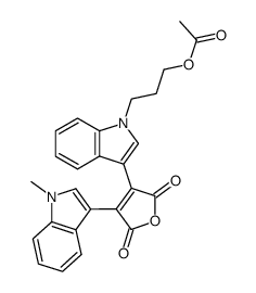 3-[1-[3-(Hydroxy)propyl]-1H-indol-3-yl]-4-(1-Methyl-1H-indol-3-yl)-2,5-furandione Acetate结构式
