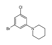1-Bromo-3-chloro-5-piperidinobenzene Structure