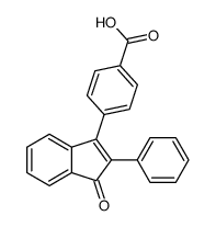 4-(3-oxo-2-phenylinden-1-yl)benzoic acid结构式