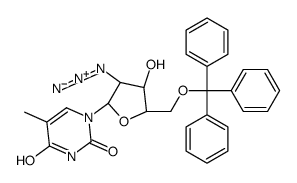 1-[(2R,3R,4R,5R)-3-azido-4-hydroxy-5-(trityloxymethyl)oxolan-2-yl]-5-methylpyrimidine-2,4-dione Structure