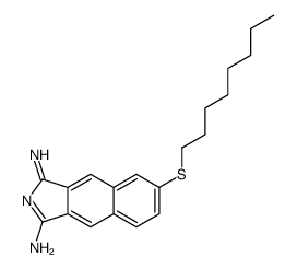 3-imino-6-octylsulfanylbenzo[f]isoindol-1-amine结构式