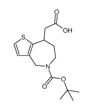 2-(5-(tert-butoxycarbonyl)-5,6,7,8-tetrahydro-4H-thieno[3,2-c]azepin-8-yl)aceticacid结构式
