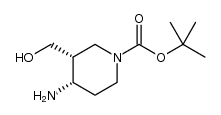 顺式-1-BOC-4-氨基-3-哌啶甲醇结构式
