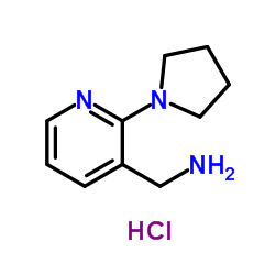 (2-(吡咯烷-1-基)吡啶-3-基)甲胺盐酸盐结构式