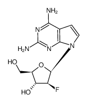 2,4-diamino-7-(2-deoxy-2-fluoro-β-D-arabinofuranosyl)pyrrolo<2,3-d>pyrimidine Structure