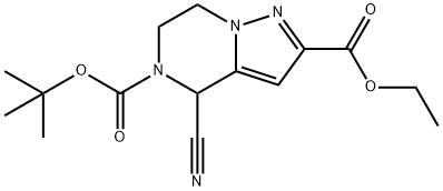 5-叔-丁基 2-乙基 4-氰基-6,7-二氢吡唑并[1,5-A]吡嗪-2,5(4H)-二甲酸基酯结构式