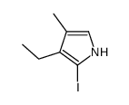 3-ethyl-2-iodo-4-methyl-1H-pyrrole结构式