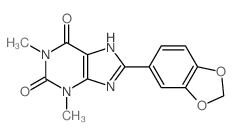 8-benzo[1,3]dioxol-5-yl-1,3-dimethyl-7H-purine-2,6-dione结构式