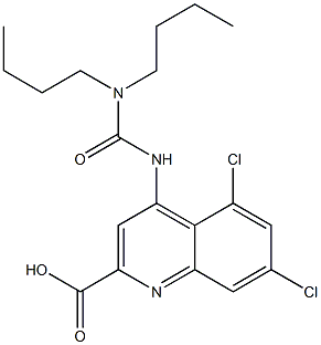 5,7-dichloro-4-(3,3-dibutylureido)quinoline-2-carboxylic acid Structure