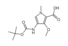 4-[(tert-butoxycarbonyl)amino]-3-methoxy-1-methylpyrrole-2-carboxylic acid Structure