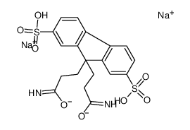 disodium 9,9-bis(2-carbamoylethyl)fluorene-2,7-disulphonate structure