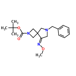 tert-butyl (5E)-7-benzyl-5-methoxyimino-2,7-diazaspiro[3.4]octane-2-carboxylate结构式