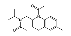 N-[(1-acetyl-1,2,3,4-tetrahydro-6-methyl-2-quinolyl)methyl]-N-isopropylacetamide结构式