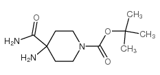4-氨基-1-Boc-哌啶-4-羧酰胺结构式