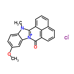 10-methoxy-13-methyl-7-oxo-7H-benzimidazo[2,1-a]benz[de]isoquinolinium chloride structure