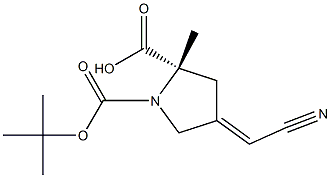 (S,E)-1-tert-butyl 2-methyl 4-(cyanomethylene)pyrrolidine-1,2-dicarboxylate Structure