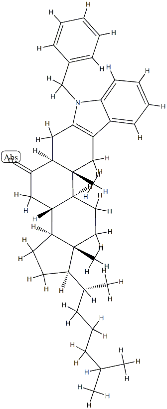 1'-Phenylmethyl-1'H-5α-cholest-2-eno[3,2-b]indol-6-one structure