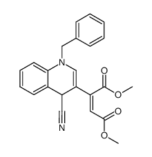 (Z)-2-[4-Cyano-1,4-dihydro-1-(phenylmethyl)quinolin-3-yl]-2-butenedioic acid dimethyl ester Structure