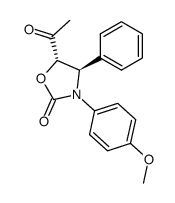 (4R,5S)-5-acetyl-3-(4-methoxyphenyl)-4-phenyloxazolidin-2-one结构式