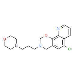 6-chloro-3-(3-morpholinopropyl)-3,4-dihydro-2H-[1,3]oxazino[5,6-h]quinoline结构式