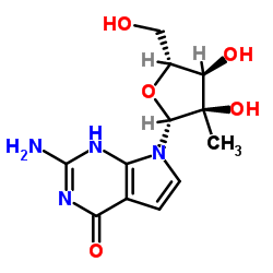 2-Amino-7-(2-C-methyl-β-D-ribofuranosyl)-3,7-dihydro-4H-pyrrolo[2 ,3-d]pyrimidin-4-one结构式