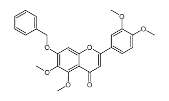 7-benzyloxy-2-(3,4-dimethoxy-phenyl)-5,6-dimethoxy-chromen-4-one结构式