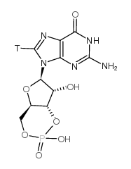 guanosine 3',5'-cyclic phosphate, [guanosine 8-3h] structure