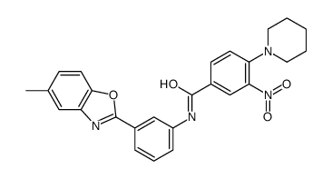 N-[3-(5-methyl-1,3-benzoxazol-2-yl)phenyl]-3-nitro-4-piperidin-1-ylbenzamide Structure