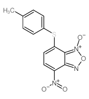 2-(4-methylphenyl)sulfanyl-5-nitro-9-oxido-8-oxa-7-aza-9-azoniabicyclo[4.3.0]nona-2,4,6,9-tetraene structure