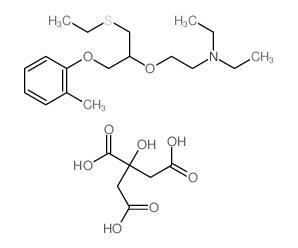 N,N-diethyl-2-[1-ethylsulfanyl-3-(2-methylphenoxy)propan-2-yl]oxy-ethanamine; 2-hydroxypropane-1,2,3-tricarboxylic acid结构式