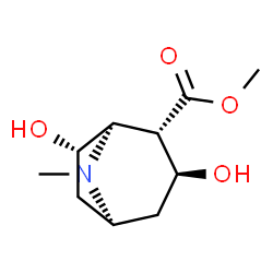 8-Azabicyclo[3.2.1]octane-2-carboxylic acid, 3,7-dihydroxy-8-methyl-, methyl ester, (1R,2S,3S,5S,7S)-rel- (9CI)结构式
