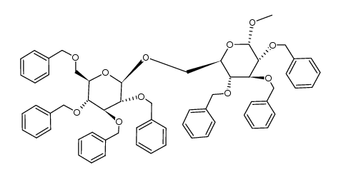 methyl O-(2,3,4,6-tetra‐O‐benzyl-α-D-glucopyranosyl)-(1→6)-2,3,4-tri‐O‐benzyl‐β‐D‐glucopyranoside结构式