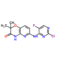 6-[(2-Chloro-5-fluoropyrimidin-4-yl)amino]-2,2-dimethyl-2H-pyrido[3,2-b][1,4]oxazin-3(4H)-one structure