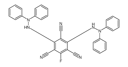 2,4-bis(2,2-diphenylhydrazinyl)-6-fluorobenzene-1,3,5-tricarbonitrile结构式