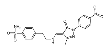 4-[2-[[(Z)-[3-methyl-1-(4-nitrophenyl)-5-oxopyrazol-4-ylidene]methyl]amino]ethyl]benzenesulfonamide结构式