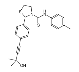 3-Thiazolidinecarbothioamide,2-[4-(3-hydroxy-3-methyl-1-butynyl)phenyl]-N-(4-methylphenyl)-(9CI) Structure