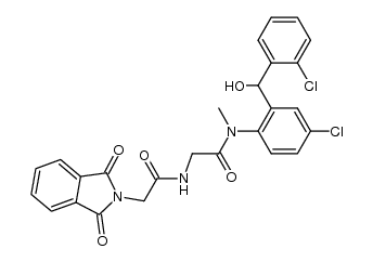 4-chloro-2-(o-chloro-α-hydroxybenzyl)-N-methyl-Nα-(phthalylglycyl)glycinanilide Structure