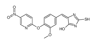 (5Z)-5-[[3-methoxy-4-(5-nitropyridin-2-yl)oxyphenyl]methylidene]-2-sulfanylideneimidazolidin-4-one Structure