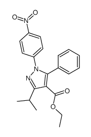 3-isopropyl-1-(4-nitro-phenyl)-5-phenyl-1H-pyrazole-4-carboxylic acid ethyl ester结构式