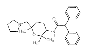 2,2-diphenyl-N-[2,2,6-trimethyl-6-(pyrrolidin-1-ylmethyl)oxan-3-yl]acetamide structure