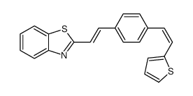 2-[2-[4-(2-thiophen-2-ylethenyl)phenyl]ethenyl]-1,3-benzothiazole结构式