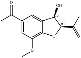 2,3-Dihydro-5-acetyl-7-methoxy-2-(1-methylethenyl)benzofuran-3-ol结构式