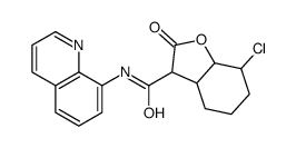 7-chloro-2-oxo-N-quinolin-8-yl-3a,4,5,6,7,7a-hexahydro-3H-1-benzofuran-3-carboxamide结构式