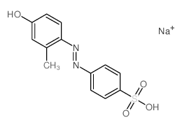 4-[(2E)-2-(2-methyl-4-oxo-1-cyclohexa-2,5-dienylidene)hydrazinyl]benzenesulfonic acid Structure