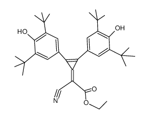 1,2-Bis(3,5-di-tert-butyl-4-hydroxyphenyl)-3-carboethoxycyanomethylenecyclopropene结构式