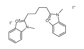 3-methyl-2-[4-(3-methyl-1,3-benzoxazol-3-ium-2-yl)butyl]-1,3-benzoxazol-3-ium,diiodide Structure