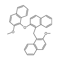 2-methoxy-1-((1-((2-methoxynaphthalen-1-yl)methyl)naphthalen-2-yl)oxy)naphthalene结构式