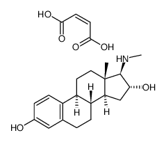 [3,16alpha-dihydroxyestra-1,3,5(10)-trien-17beta-yl](methyl)ammonium hydrogen maleate结构式