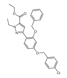 ethyl 3-(4-(4-chlorobenzyloxy)-2-(benzyloxy)phenyl)-1-ethyl-1H-pyrazole-5- carboxylate结构式